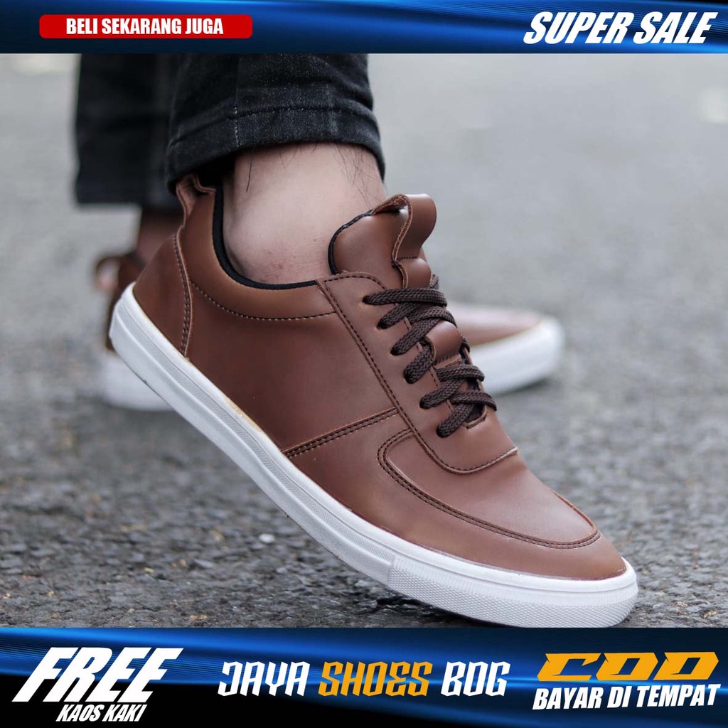 REGAN|Sepatu Sneakers Casual Pria Keren Kulit Pu Asli Original Distro Murah Kasual Santai Main Gaya