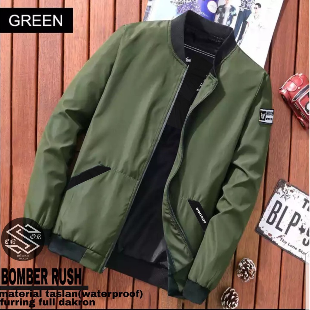 (BAYAR DI TEMPAT/COD) JAKET BOMBER HOODIE RUSH / JAKET BOMBER POLOS RUSH