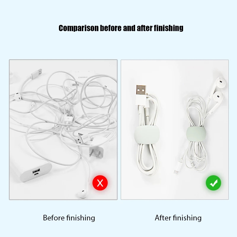 1pc Gesper Penyimpanan Portabel Warna Acak Untuk Kabel Charger Usb Mouse