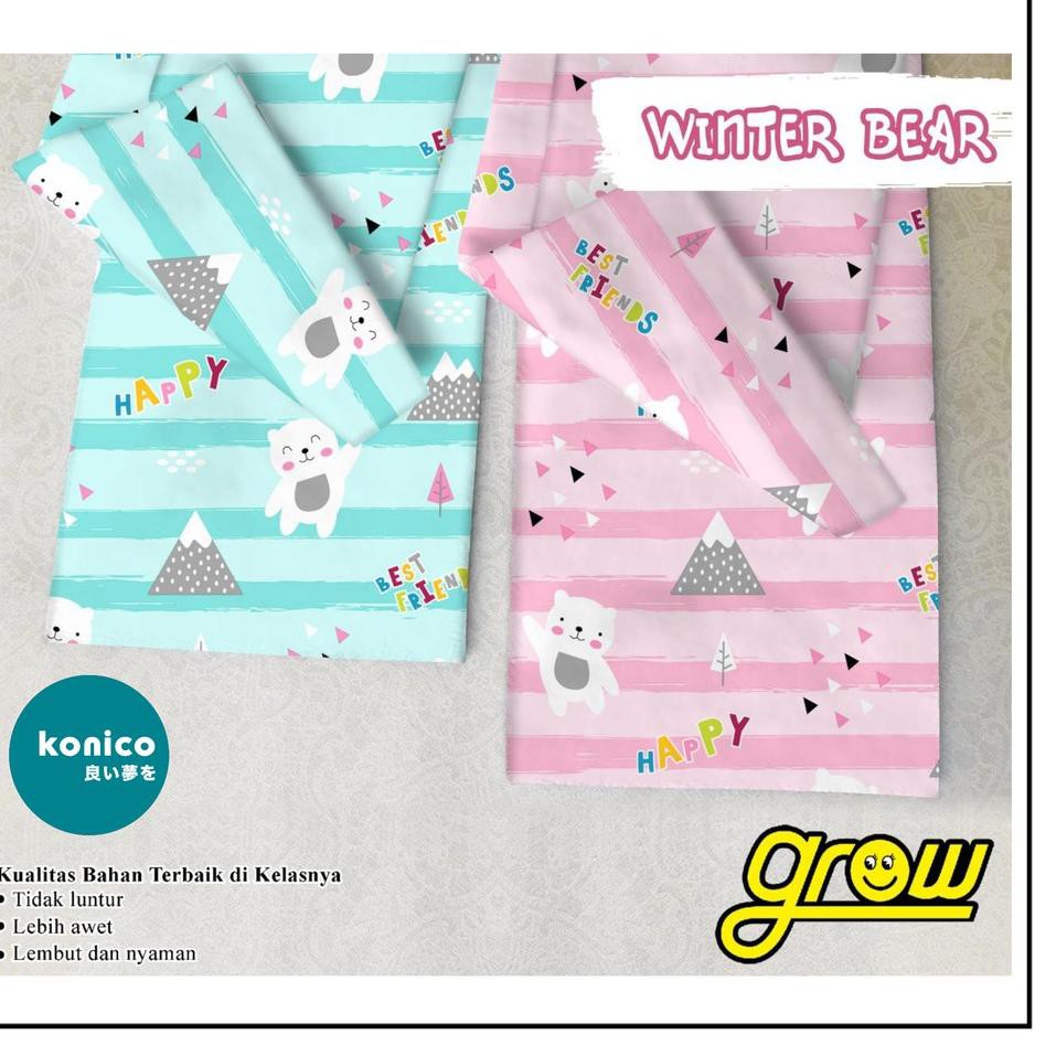 KONICO kain Katun sprei Meteran Motif karakter anak winter bear  Tabur Star Esra Grow Catra 