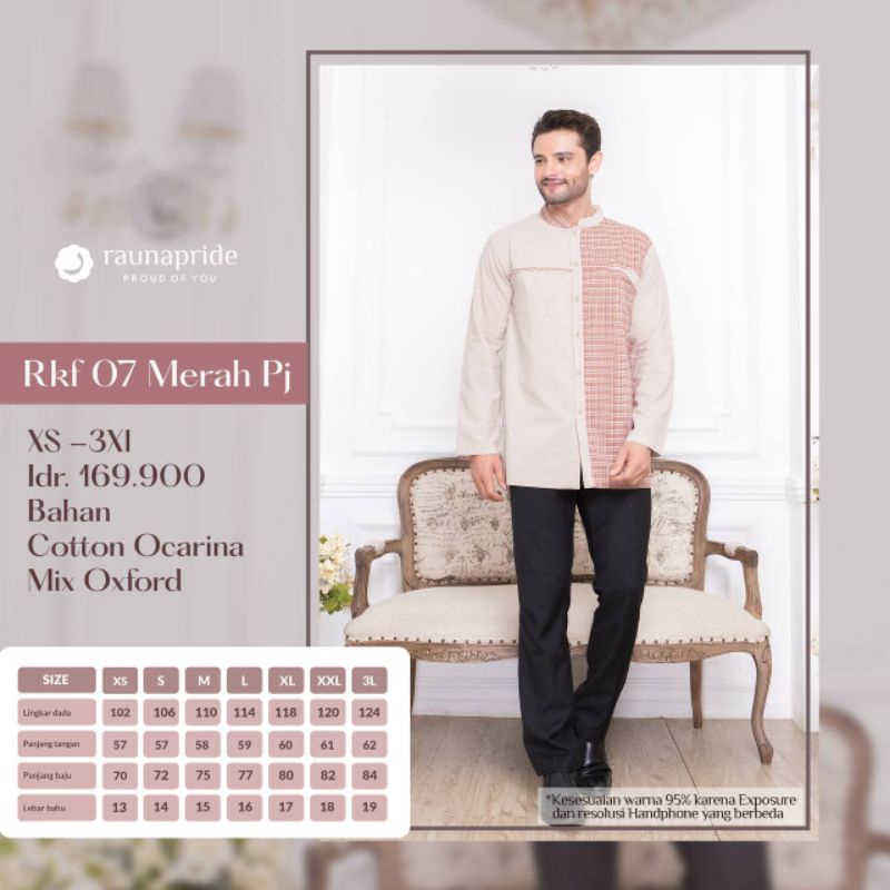 RAUNA SARIMBIT 07 RKF 07 (KOKO LENGAN PANJANG) DAN RGF 07 (GAMIS) WARNA MERAH