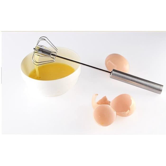 Semi Auto Ballon Egg Whisk Beater Stainless | Kocokan Telur Adonan