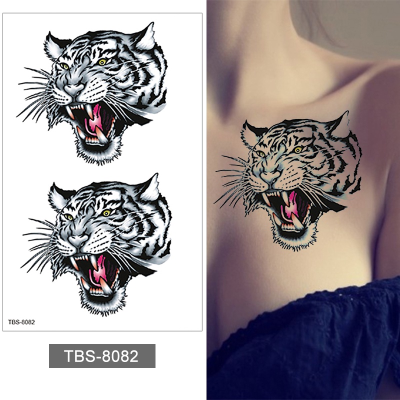 【BTI】Warna Sementara Tato Palsu Hewan Kertas Serigala Tiger Snake Fox Tahan Air Stiker Tato