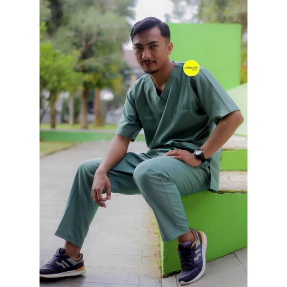 baju jaga / baju oka / baju ok lengan pendek perawat / dokter