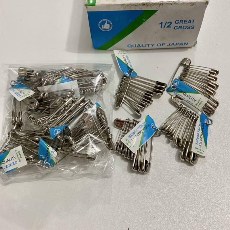 Peniti 10 Renceng / Peniti Great Gross HIGH QUALITY / Nickel Plated Safety Pins