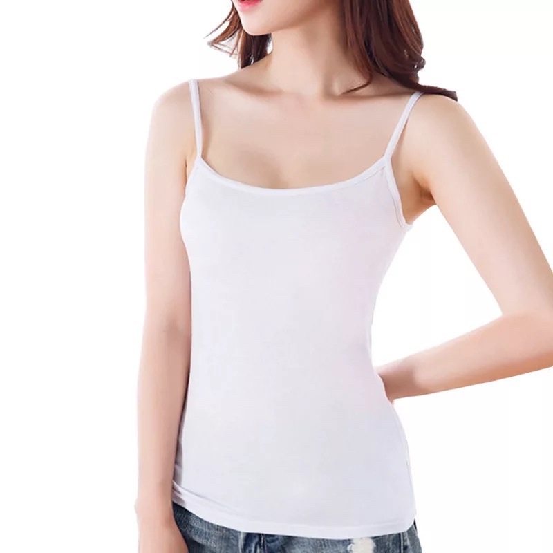 SINGLET TALI/TANKTOP TALI L&XL/ SPANDEK SOFT/TANKTOP/DALAMAN SINGLET-Putih