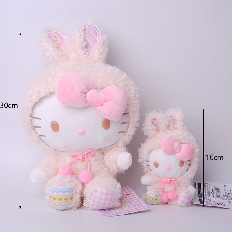 Sanrioed Cartoon Easter Kuromi MyMelody Kt Cat Cinnamoroll Cosplay Rabbit Stuffed Plush Doll Anime Kawaii Plushie Toys Kids Gift