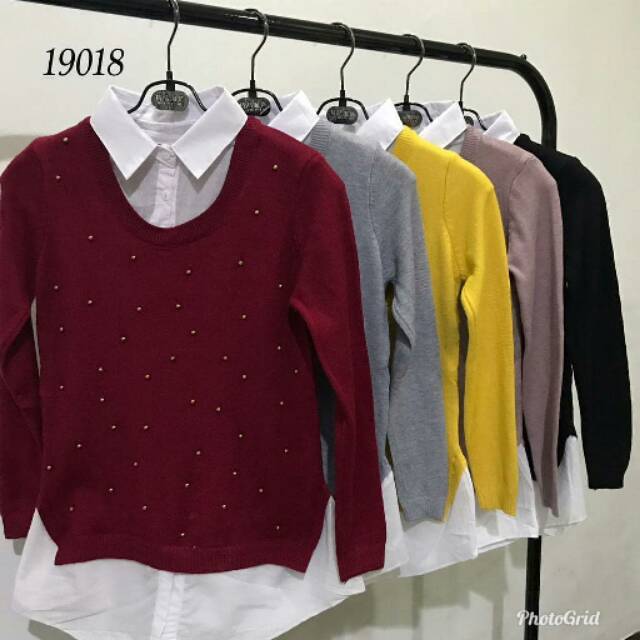 KEMEJA KATUN MIX RAJUT IMPORT