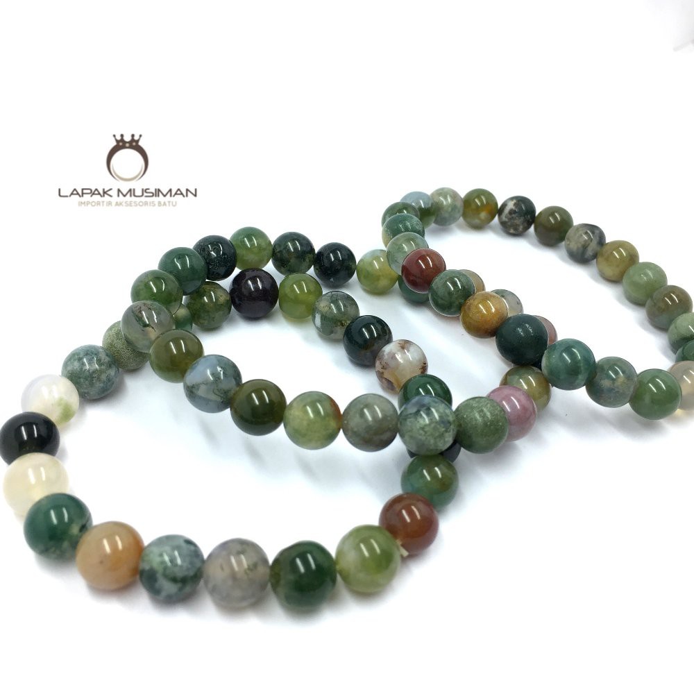 [Bayar di Tempat] GELANG BATU LUMUT SULIKI ASLI NATURAL