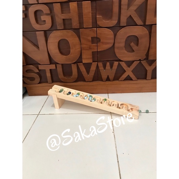 Seluncur Kelereng, Marble Run, Wooden Marble Run, Marble Track, Mainan Edukasi Kayu, Lintasan Kelere