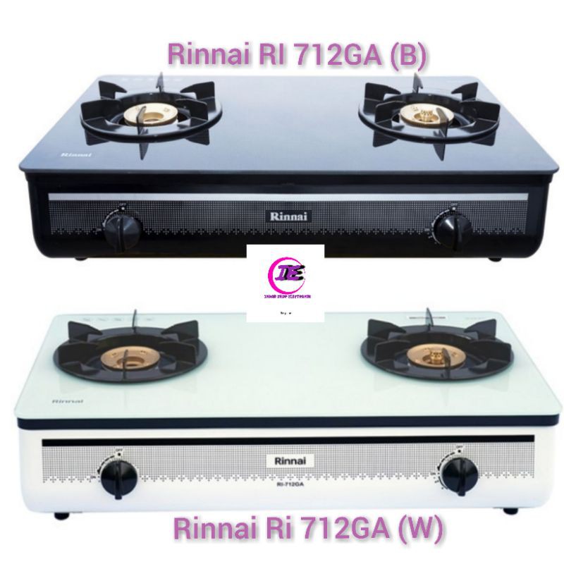 Kompor Gas Rinnai RI 712 GA B / W / Rinnai kompor gas kaca RI 712GA api lilin