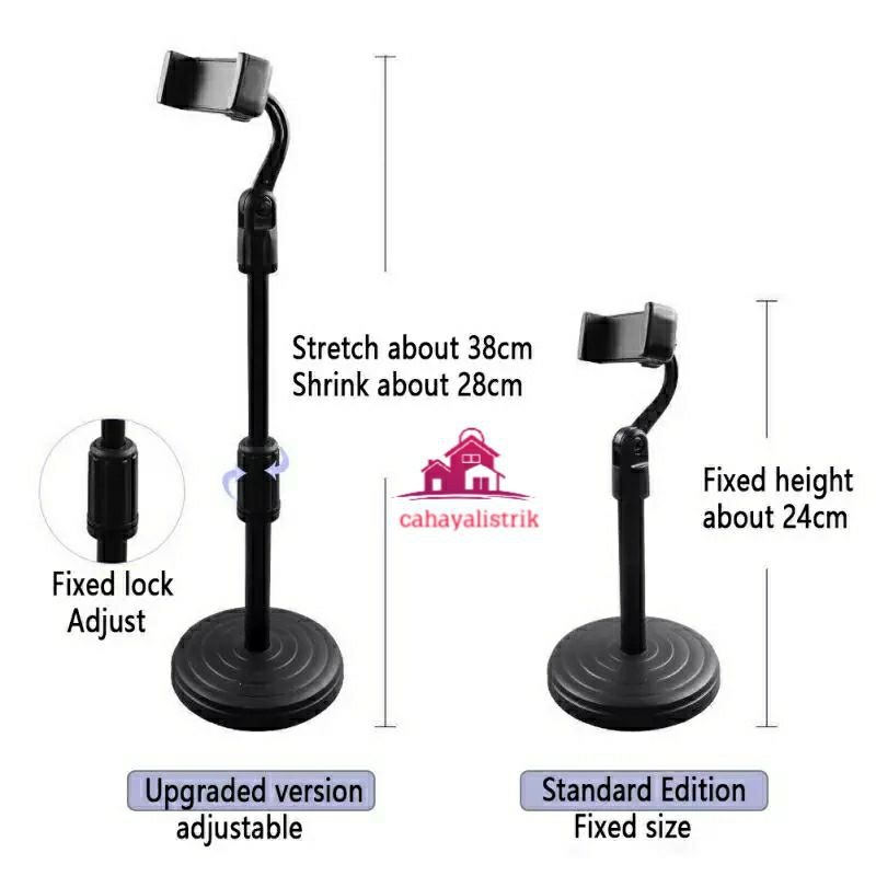 Stand Holder HP Handphone Penyangga Broadcasting Putar 360 Desktop
