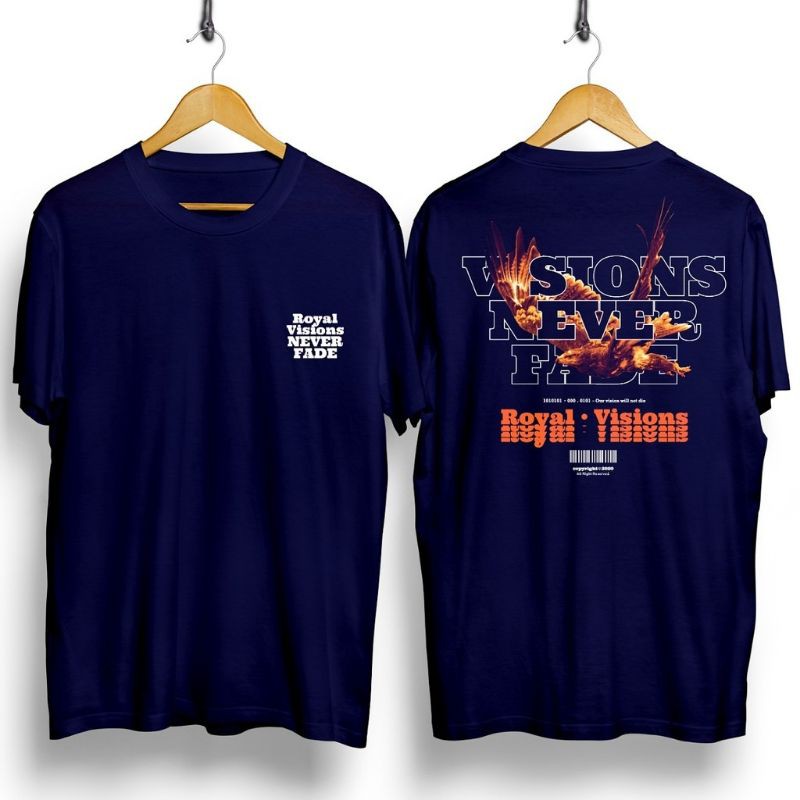 Fourfashion Kaos Pria Kaos Distro VISION ELANG NavyBlue CN871