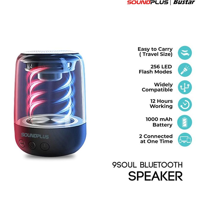 Hemat Banget--Soundplus 9Soul - Speaker Bluetooth Led 5W / Portable Speaker / Mini Speaker Bluetooth