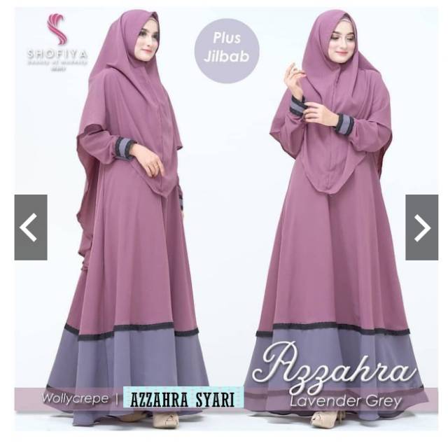 Azzahra syari baju gamis wanita pakaian muslim gamis lebaran