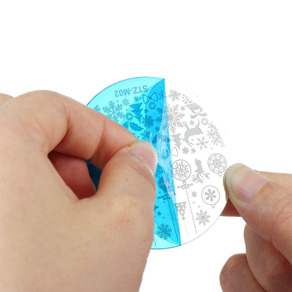 R-flower Nail Stamping Plate Cetakan Stensil Santa Claus Natal Musim Dingin