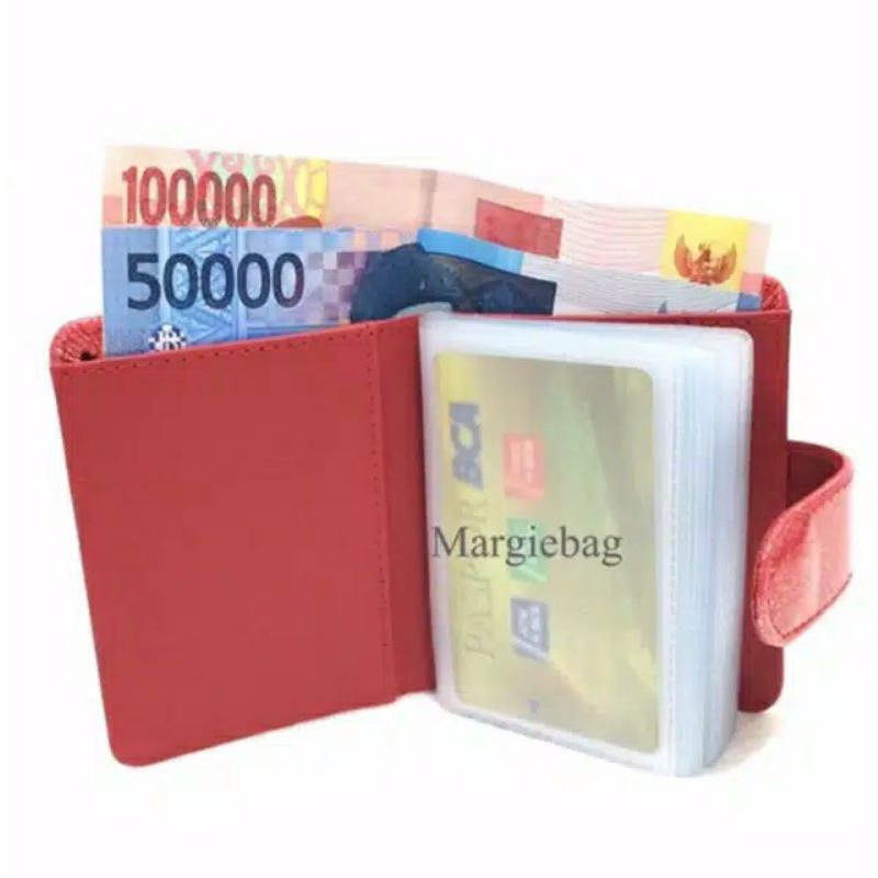 Dompet Kartu 24slot Card Holderslot plus slot uang kulit sintetis tebal