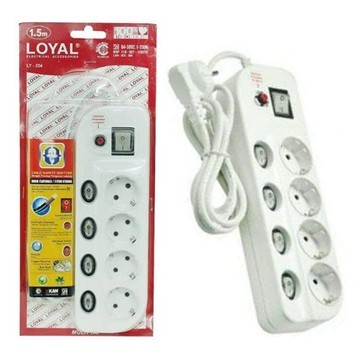 Stop Kontak Multitap 4 Lubang Kabel Saklar Loyal Ly-254 Electric Cable