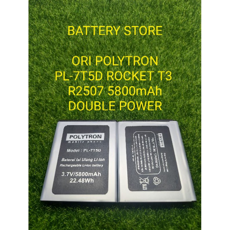 BATERAI BATTERY BATRE ORI POLYTRON PL-7T5D POLYTRON ROCKET T3 POLYTRON R2507 5800mAh DOUBLE POWER