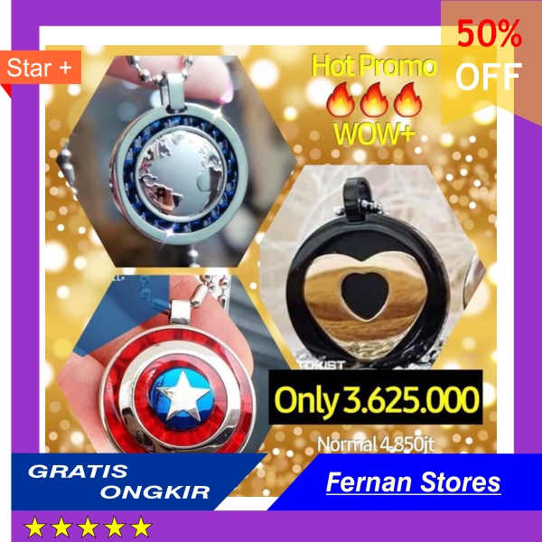 BIG SALE Paket Kalung Pendant LSM Reborn Marvel Captain America Aura Heart Black ORIGINAL