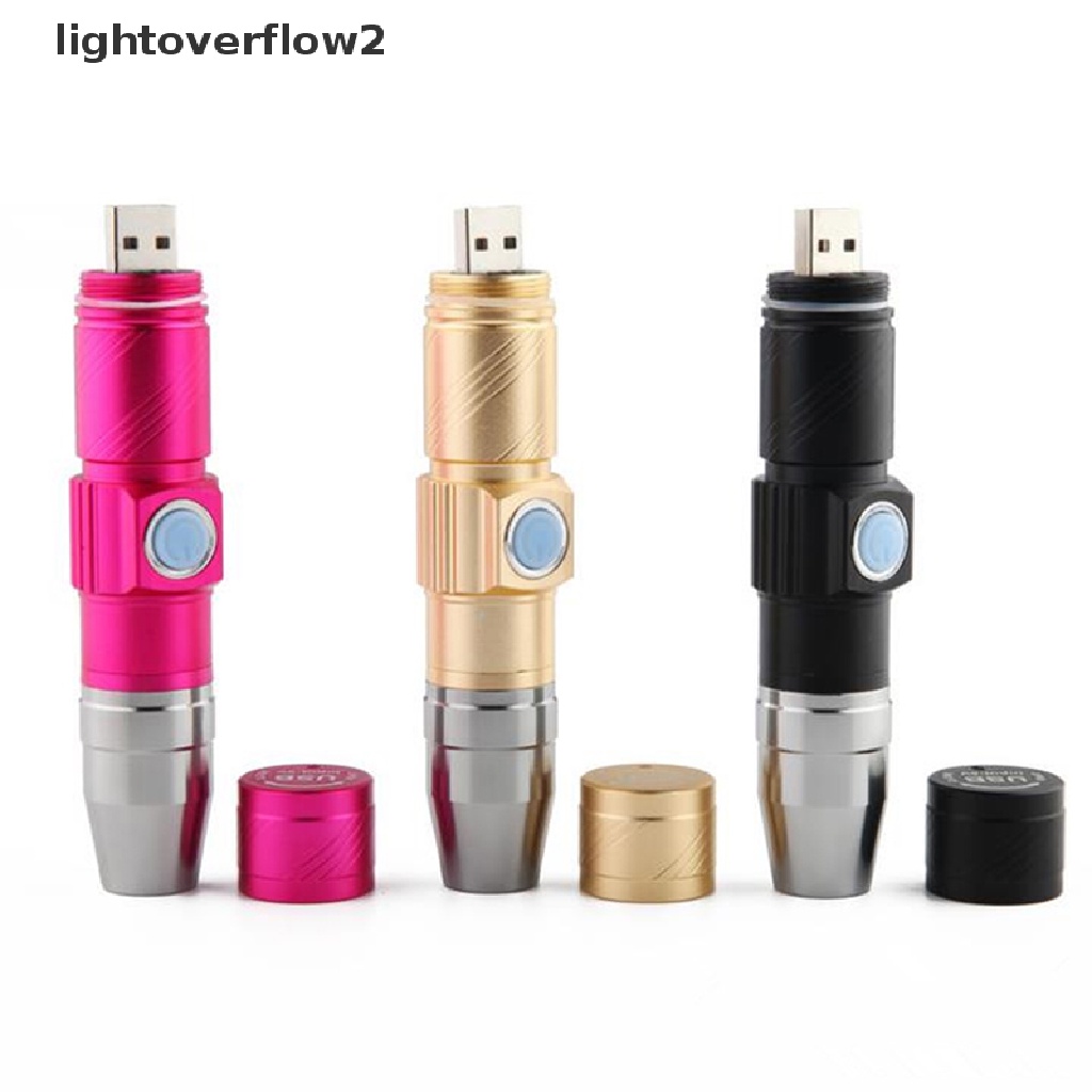 (lightoverflow2) Lampu Senter LED Ultraviolet 3 Mode 365nm Dengan Port Charger USB