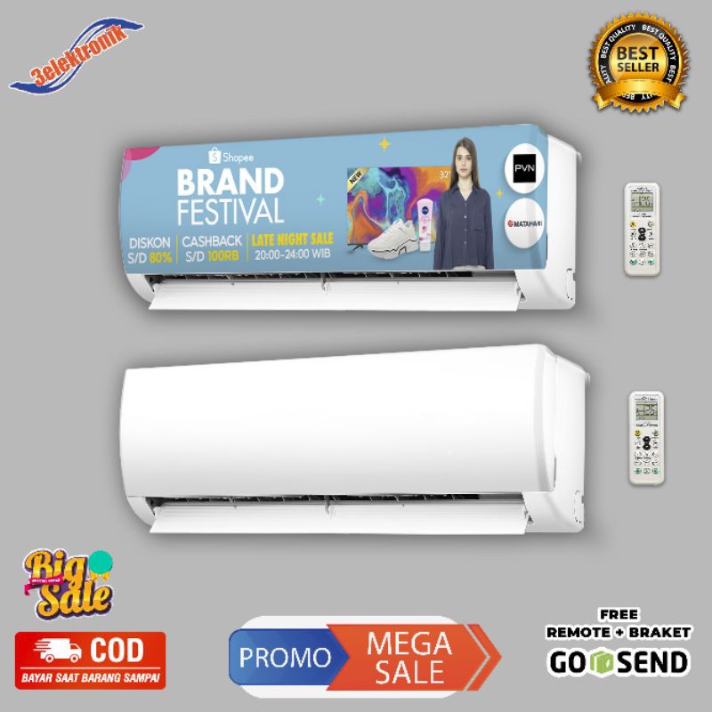 Kipas angin ac 1.5pk new remot + gel pendingin