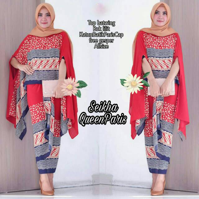 Batik Batwing Set Seikha Queen Paris
