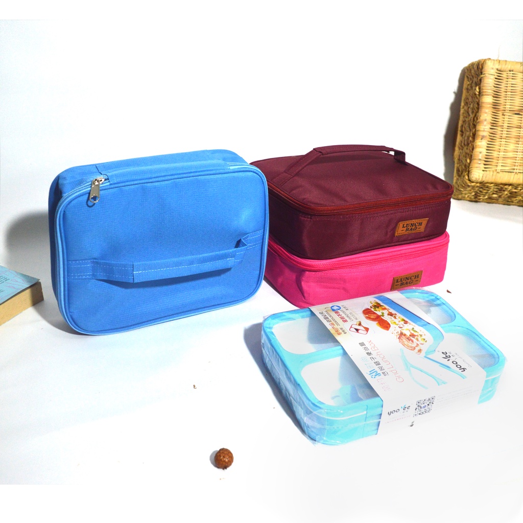 Set kotak makan dan tas bekal Lunch box yooyee Big 1000ml kotak makan anti bocor lunch bag anti air