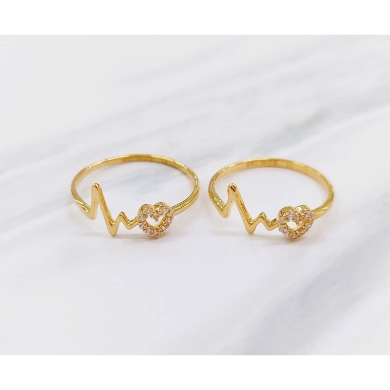 Cincin wanita fashion love petir emas asli kadar 375 8karat hwt gold