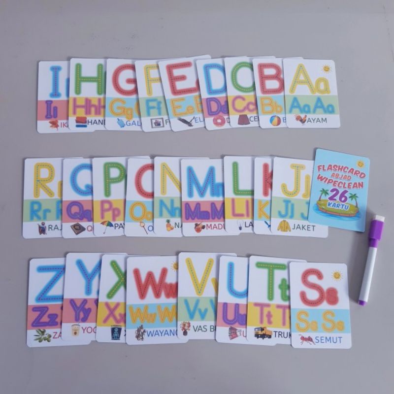 Mainan Edukasi Flashcard Huruf Alpfabet - Flash Card Anak Edukatif