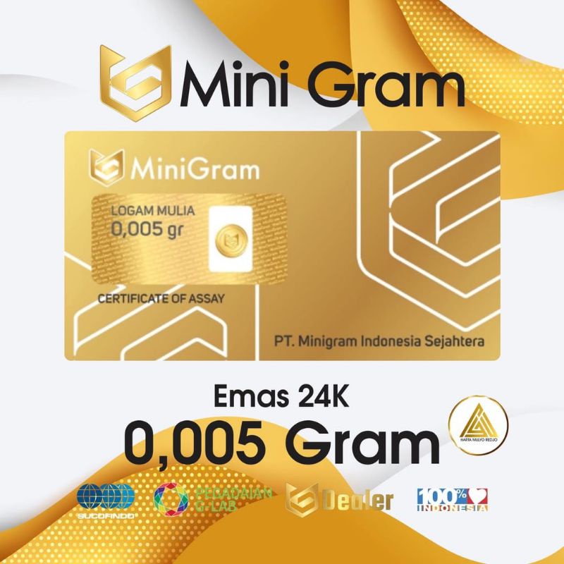 MINIGRAM 0,005 Gram Mini Gold Logam Mulia Merchandise 24 Karat MERCHANDISE MINI GOLD Emas Mini Termurah Logam Mulia