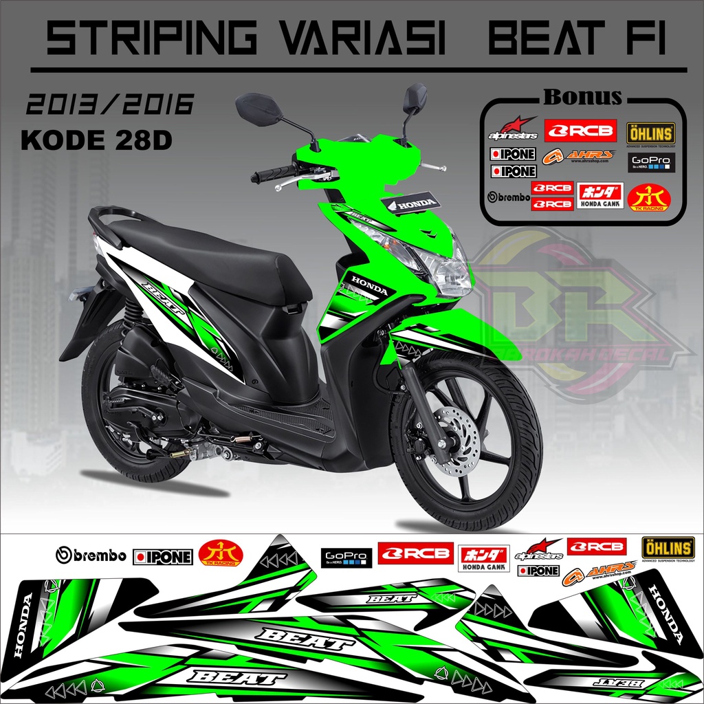 Striping Beat Fi 2013-2016 Stiker Lis Motor Beat Variasi kode 28