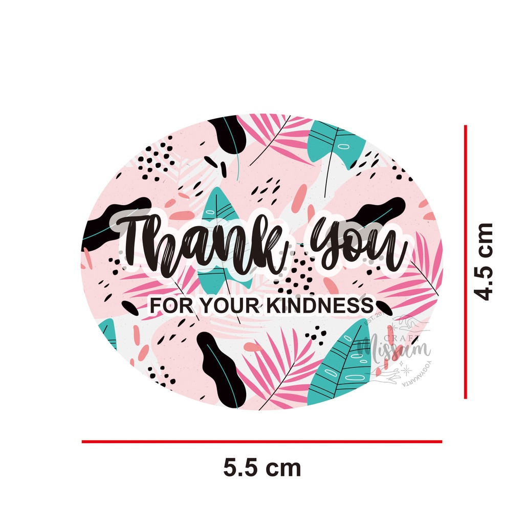 

30 pcs Thank You Sticker 5.5 x 4.5 cm TY011 Waterproof