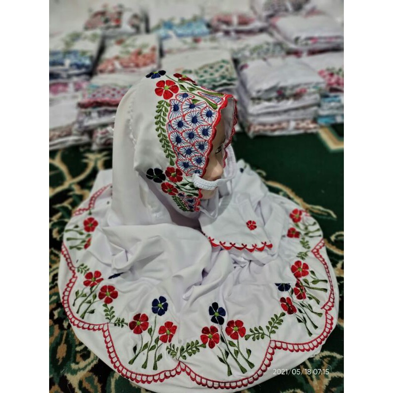 Mukena anak lajuran bordir