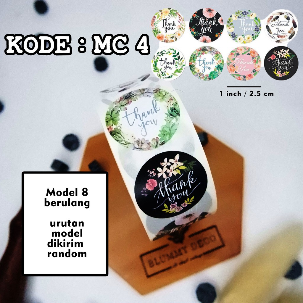 [Monochrome] Stiker Thank You Stiker Packing Stiker Terima Kasih Stiker Segel Packaging-MC 4
