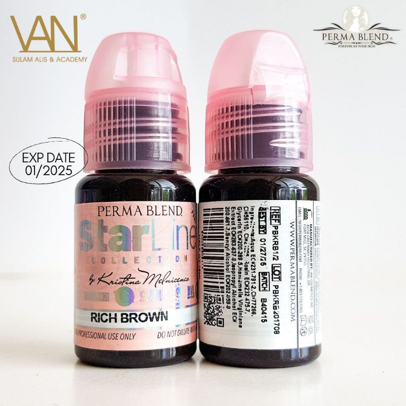 TINTA SULAM ALIS PERMABLEND STARLINE RICH BROWN 15 ML/ EXP 2025