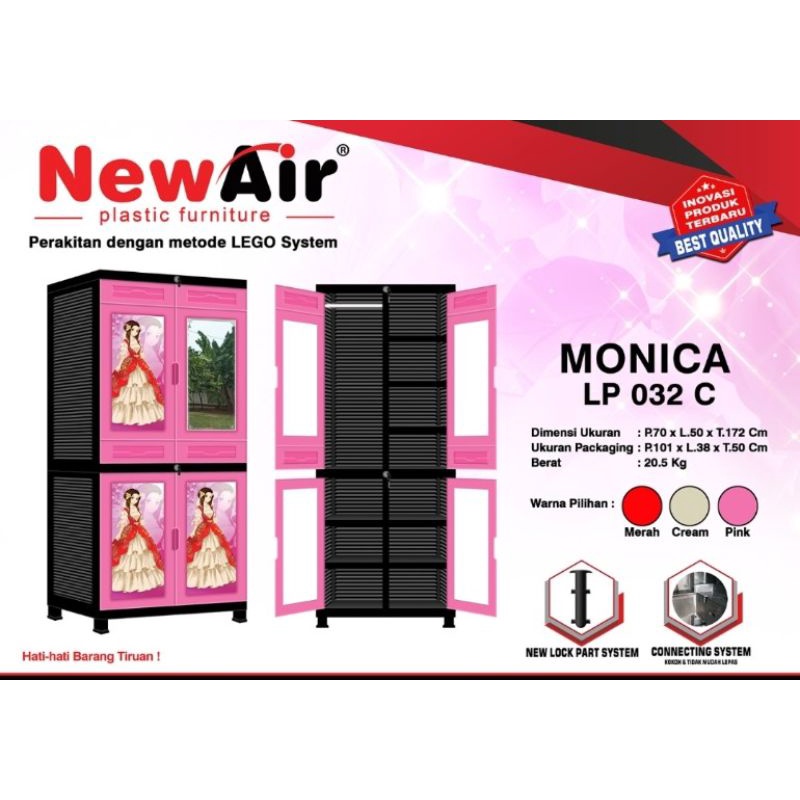 lemari baju bahan plastik syster bongkar pasang kunci L