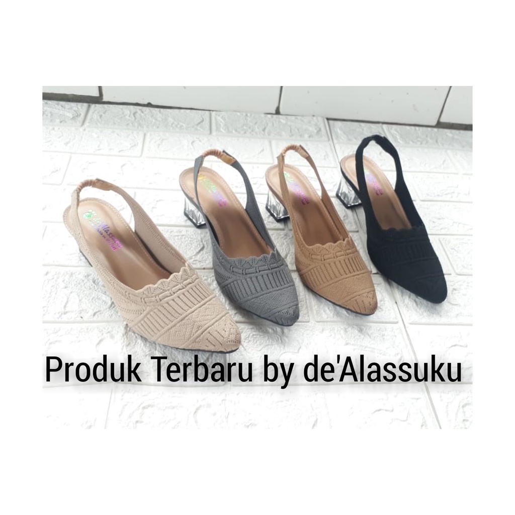 Heels Hak Tahu Rajut Import by Alassuku.ID