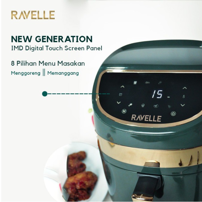 RAVELLE Digital Air Fryer 3.5 Liter Airfryer - Gratis Ongkir Sameday