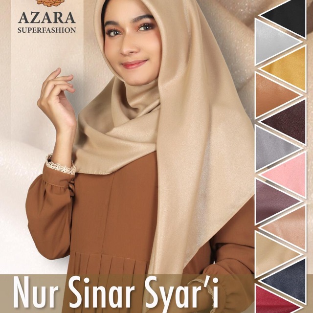 HIJAB JILBAB KERUDUNG AZARA NUR SINAR SYARI BESAR LEBAR 130 x 130 BUSANA HIJAB CIKARANG