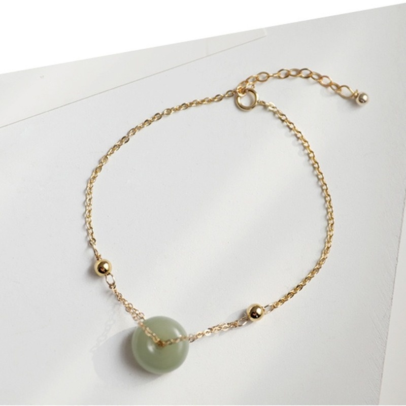 [Ready Stock]Fashion Simple Inlaid Hetian Jade Bracelet