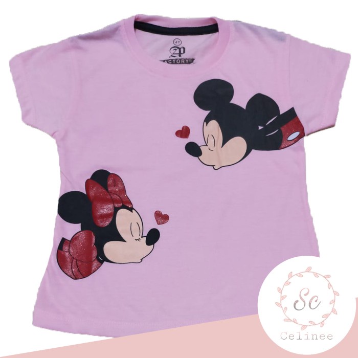 KAOS ANAK LAKI-LAKI/PEREMPUAN MINILOVE PINK - 1TAHUN Import murah realpict
