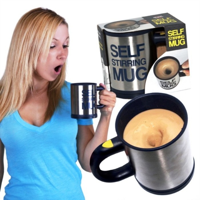 Automatic Self Stirring Mug Steering Coffee Cup Gelas Aduk Otomatis simple ringkas muda