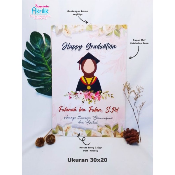hiasan dinding mdf / poster wisuda / papan MDF / poster MDF