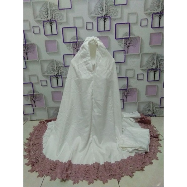 Mukena Renda Daun set bordir