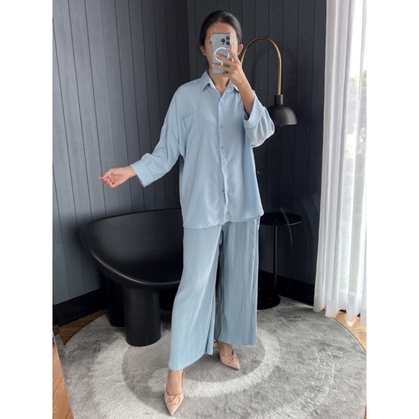 Kemeja Oversized / Crinkle Serat Kayu / JC 000 (Harga utk 4 PTG)