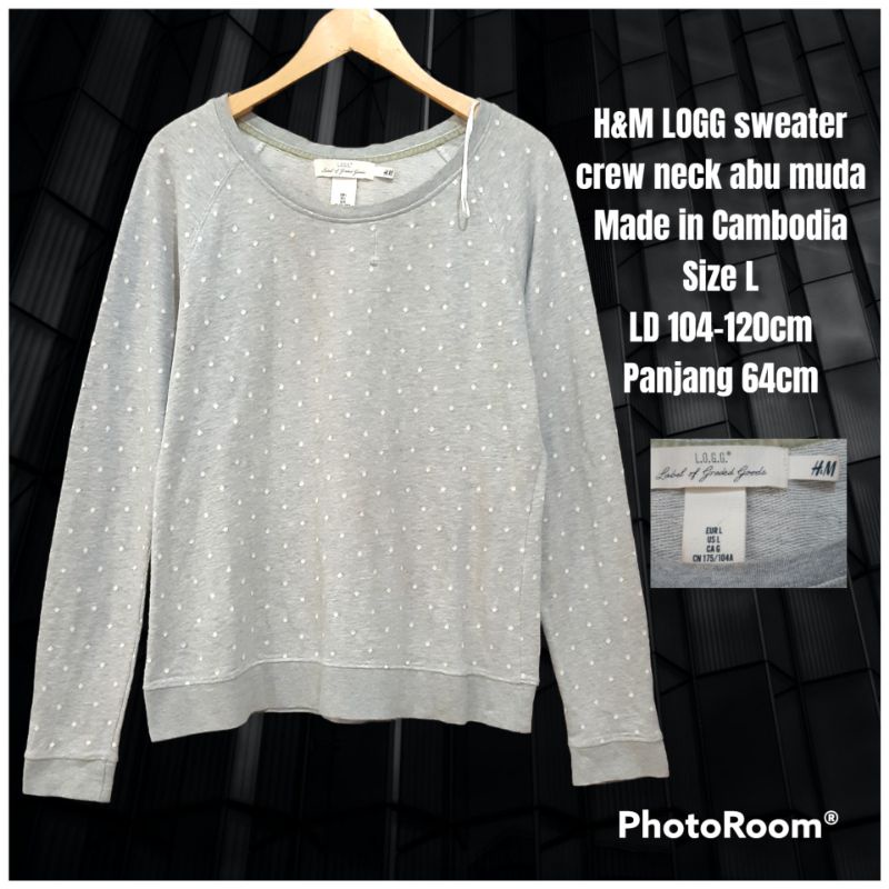 H&M LOGG sweater crew neck abu muda