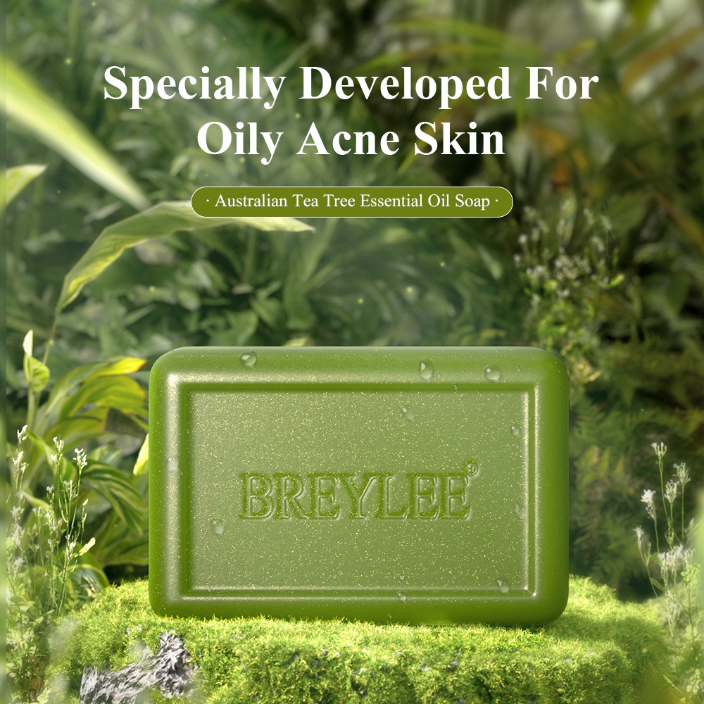 Sabun Jerawat BREYLEE Tea Tree Acne Soap Sabun Wajah &amp; Tubuh Berjerawat (80 gr)