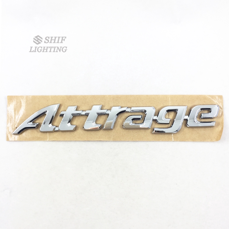 1pc Stiker Emblem Logo Attrage Bahan ABS Krom Untuk Bagasi Mobil Mitsubishi Attrage
