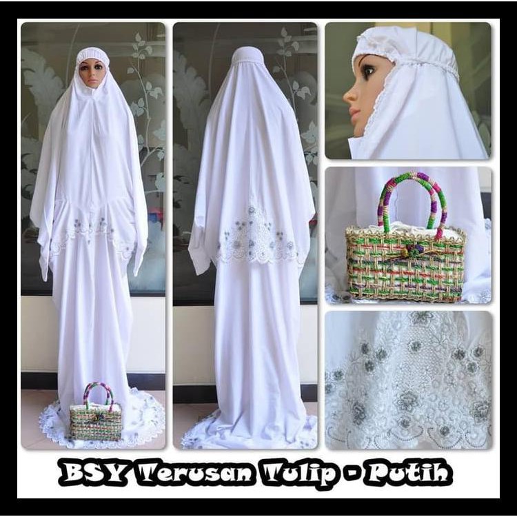 MUKENA BSY TERUSAN TULIP PUTIH